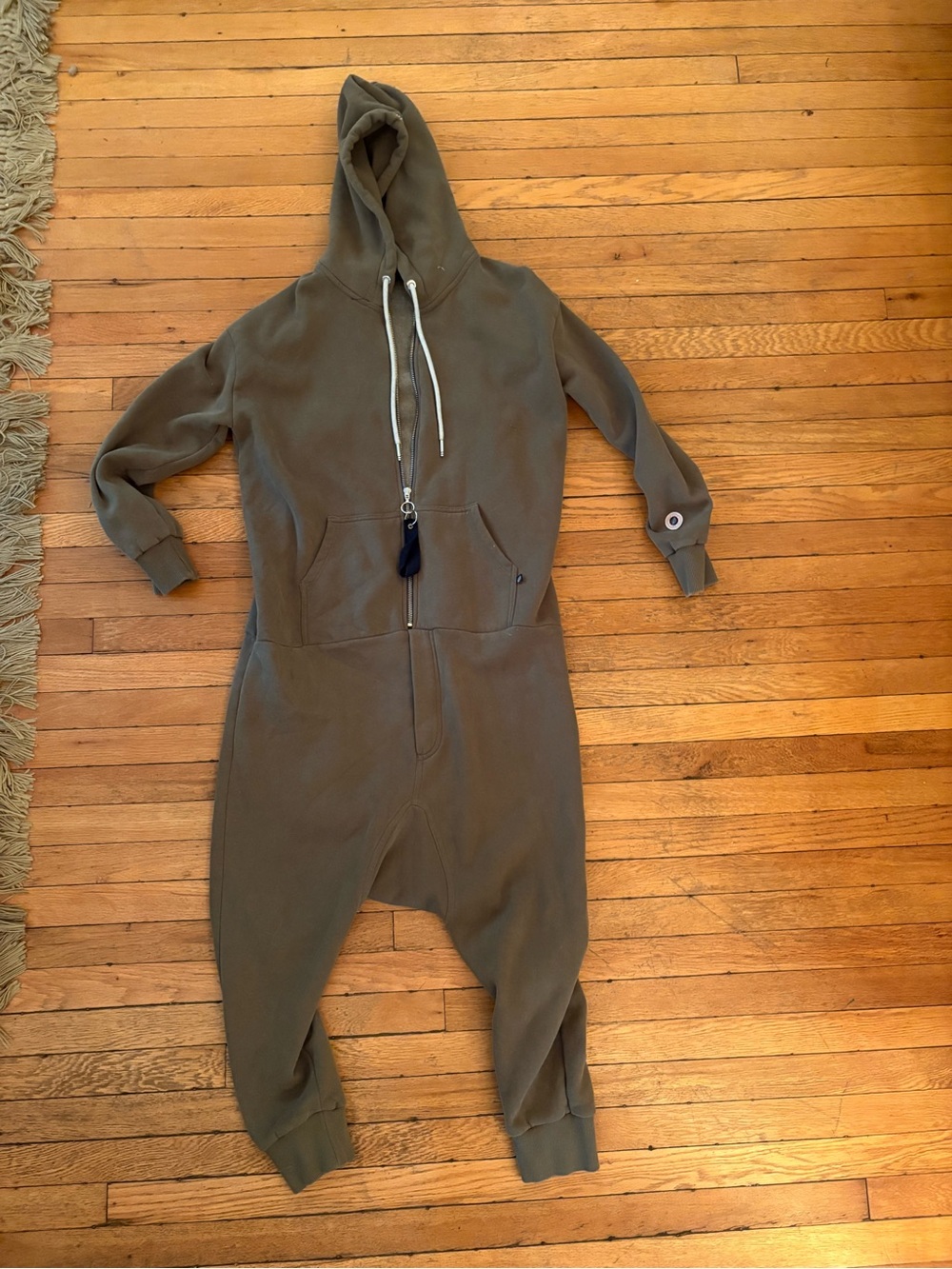 Kids Hooded Olive One-Piece Jumpsuit with Front Zipper